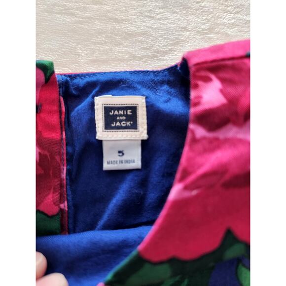 Janie & Jack Girls Floral Dress Sz 5 - Picture 3 of 4